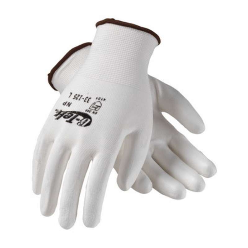 G-Tek® NP Continuous Knit Polyurethane Coated Glove, Large, White/Brown 25 DZ/CA